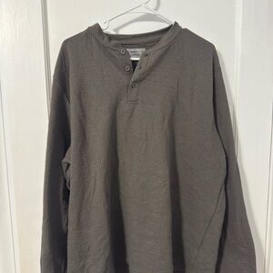 Men's Earthy Tone Long Sleeve Henley Shirt